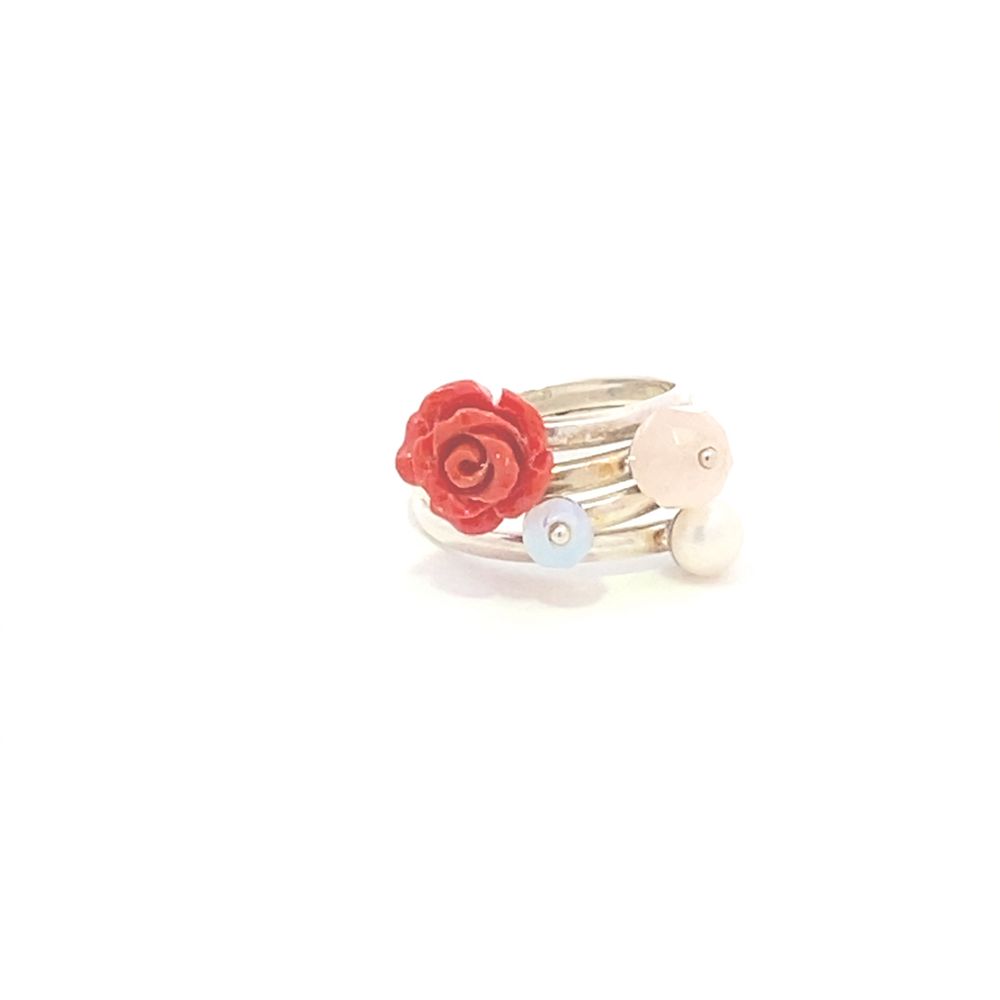 Rebekah Rose Pearl 925 Sterling Silver Promise Ring | SilverWorks
