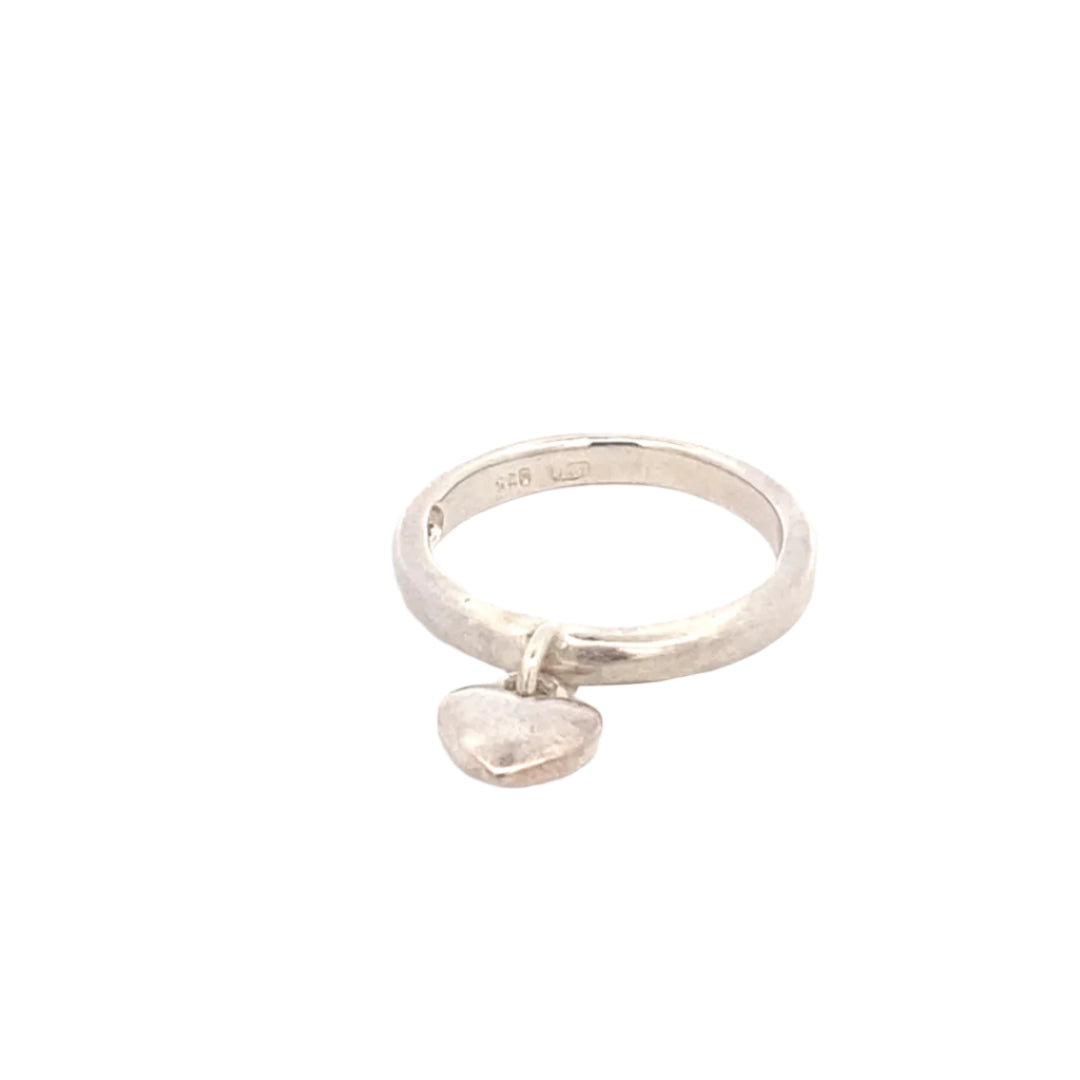 Dayne Dangling Heart 925 Sterling Silver Promise Ring | SilverWorks