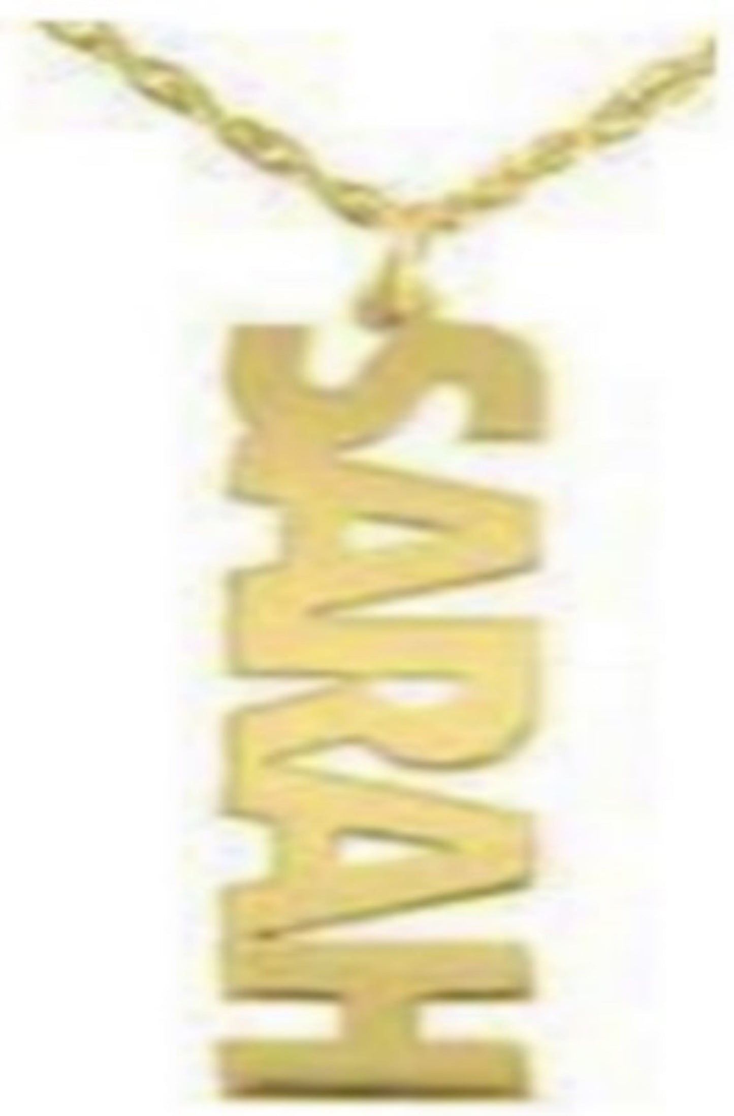 Bold Sans Serif Vertical Personalized Name Necklace SilverWorks