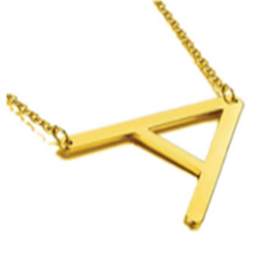 Modern Sans Serif Initial Letter Personalized Necklace | SilverWorks