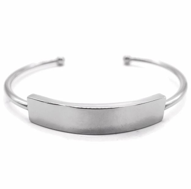 
                      
                        Emrys Engravable ID Bar Stainless Steel Bangle Bracelet |SilverWorks
                      
                    