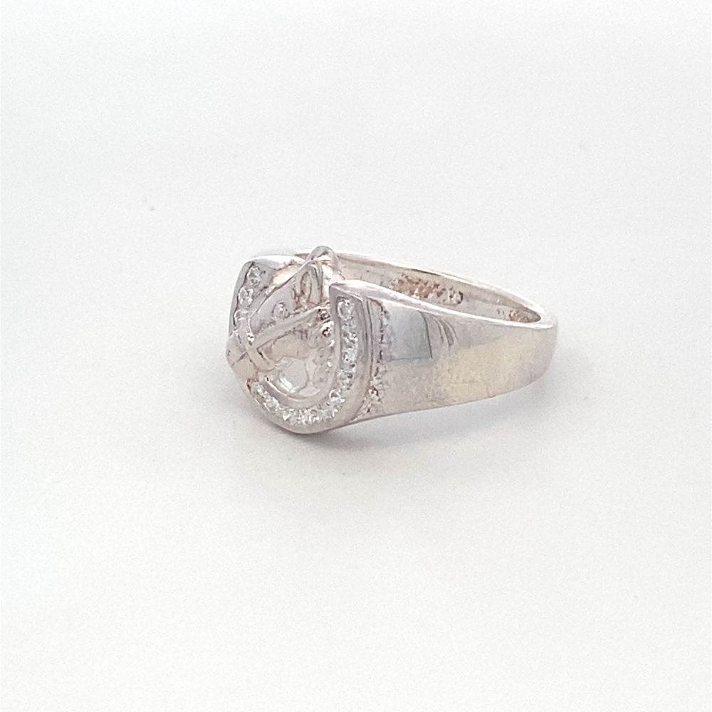 
                      
                        R62477 HORSESHOE RING W/ CZ
                      
                    