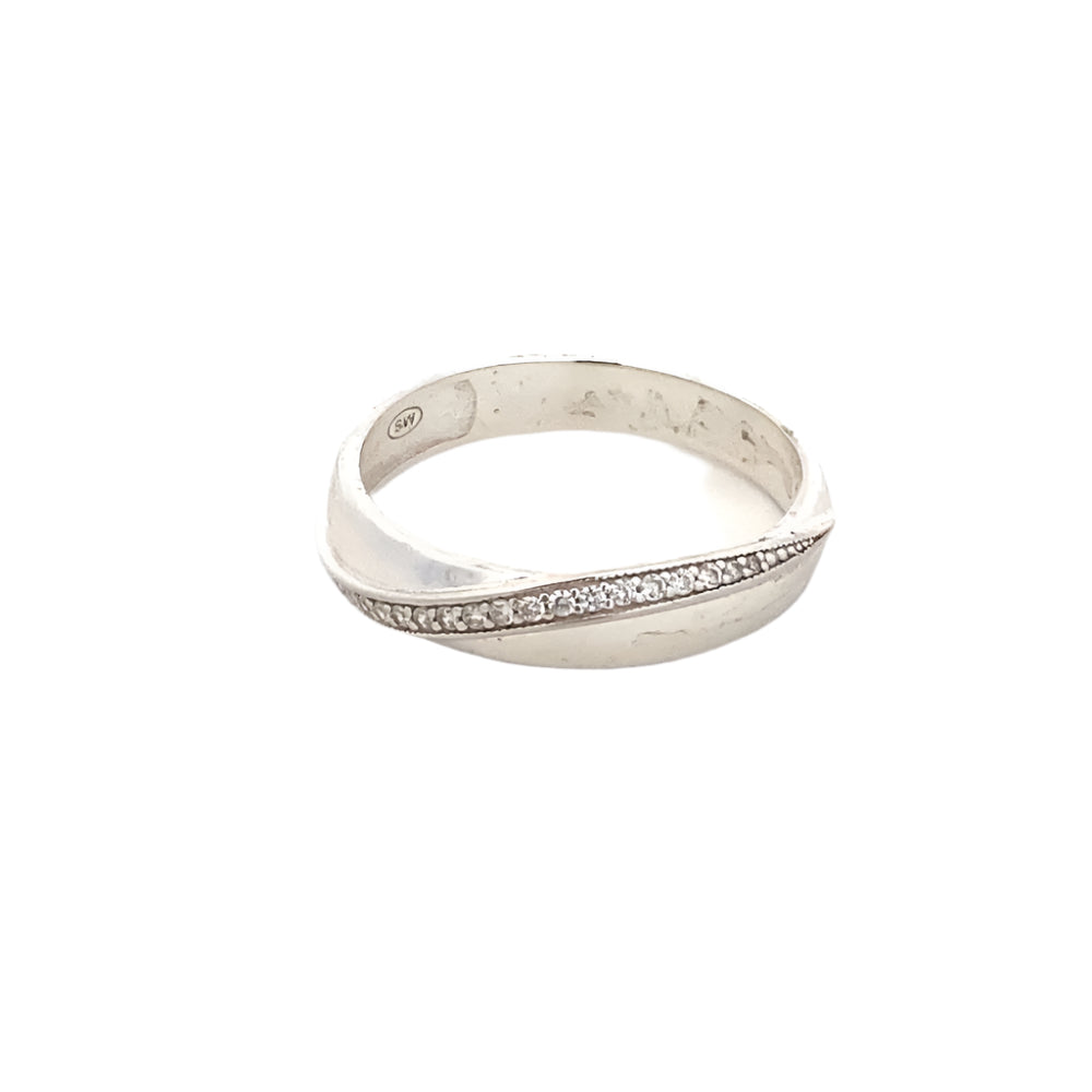 Yasmine Overlap 925 Sterling Silver Eternity Band Ring | SilverWorks