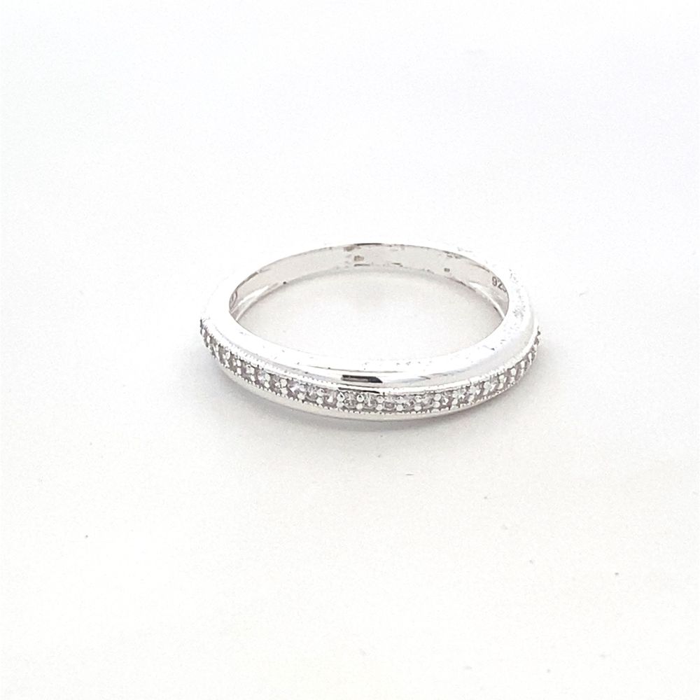 Willow 925 Sterling Silver Half Eternity Band Ring | SilverWorks