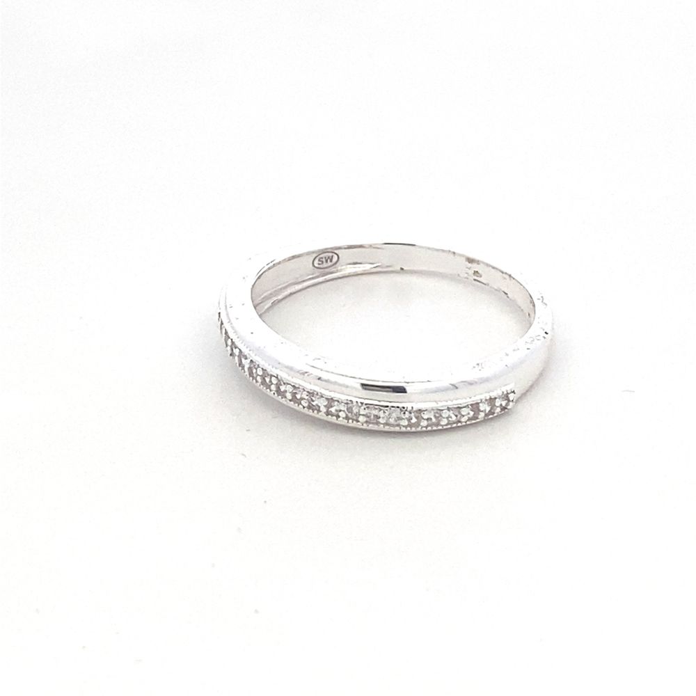Willow 925 Sterling Silver Half Eternity Band Ring | SilverWorks