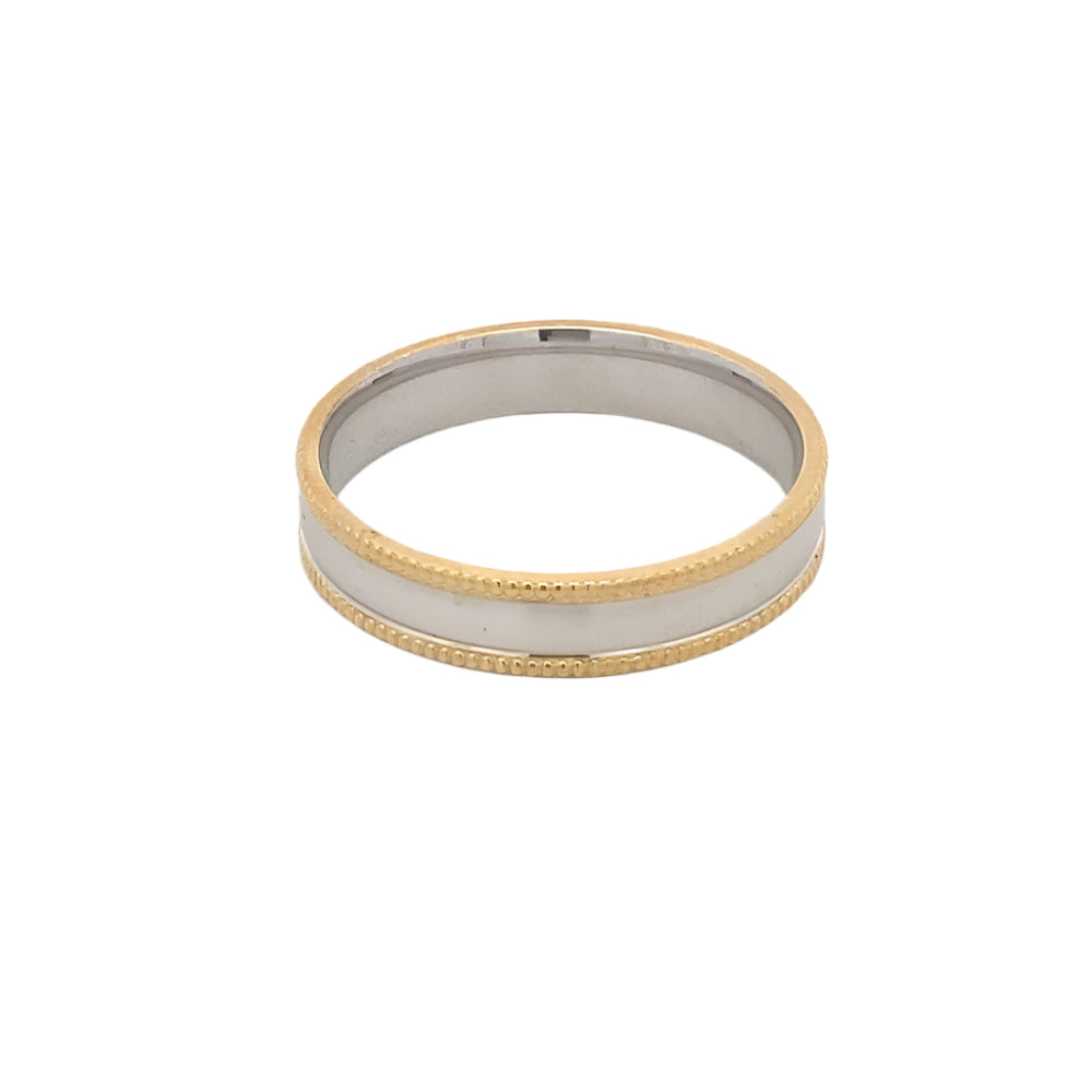 Sarah Two-Toned 925 Sterling Silver Wedding Band Ring | SilverWorks