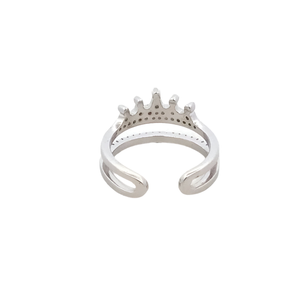 Veronica 925 Sterling Silver Adjustable Crown Ring | SilverWorks