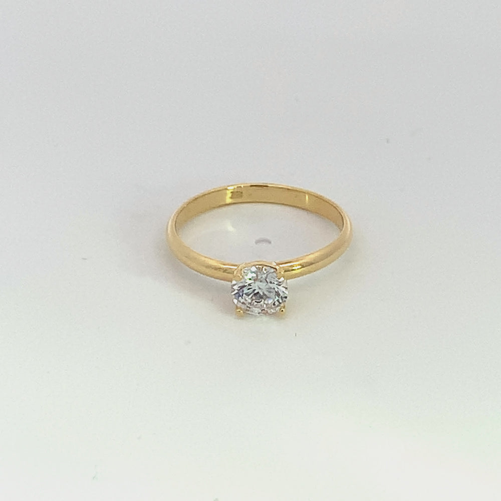 
                
                    Load and play video in Gallery viewer, SW Premium 18K Yellow Gold Solitaire Ring with CZ
                
            
