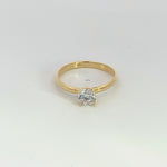 SW Premium 18K Yellow Gold Solitaire Ring with CZ
