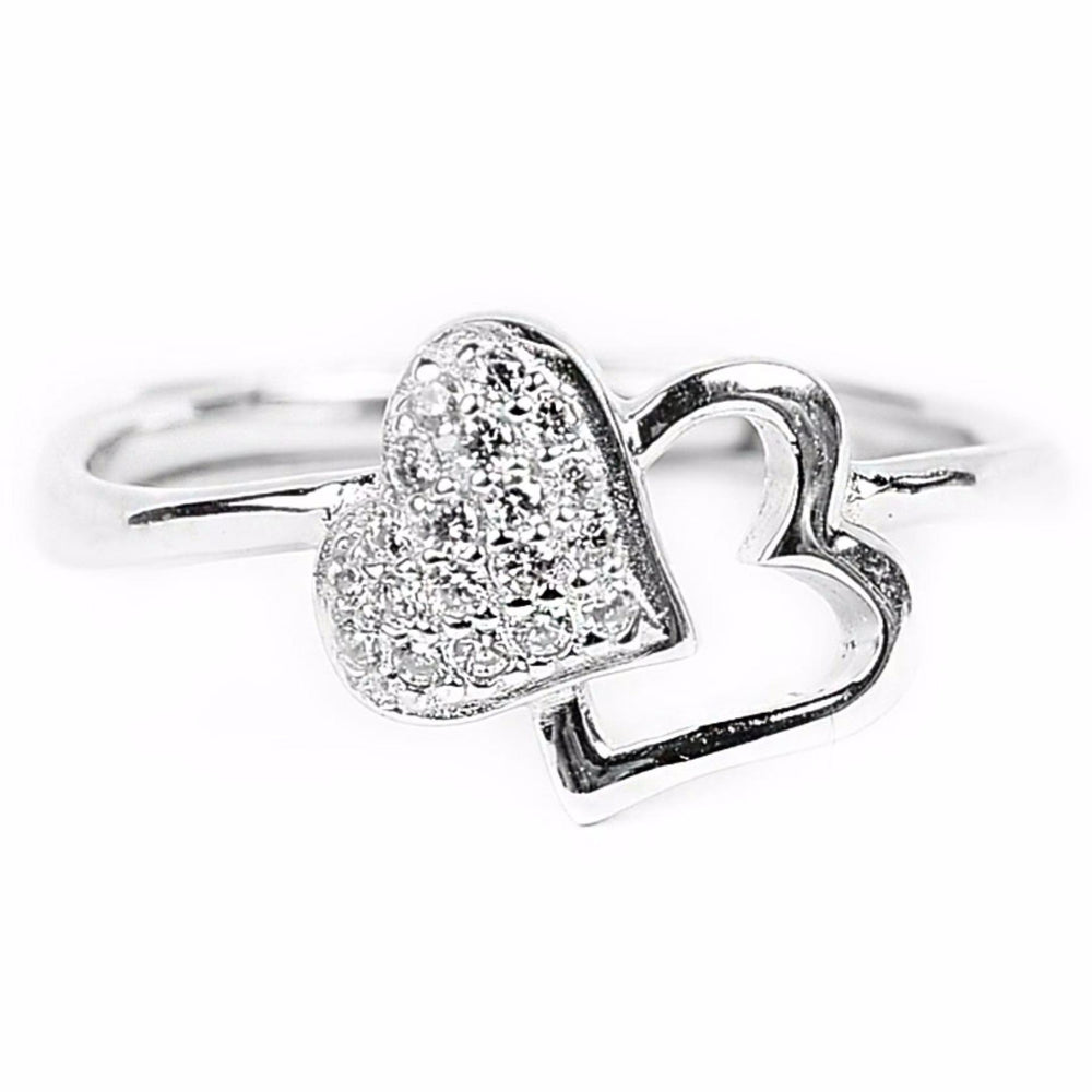 Silverworks R6277 Adjustable Cut out Heart Design Ring