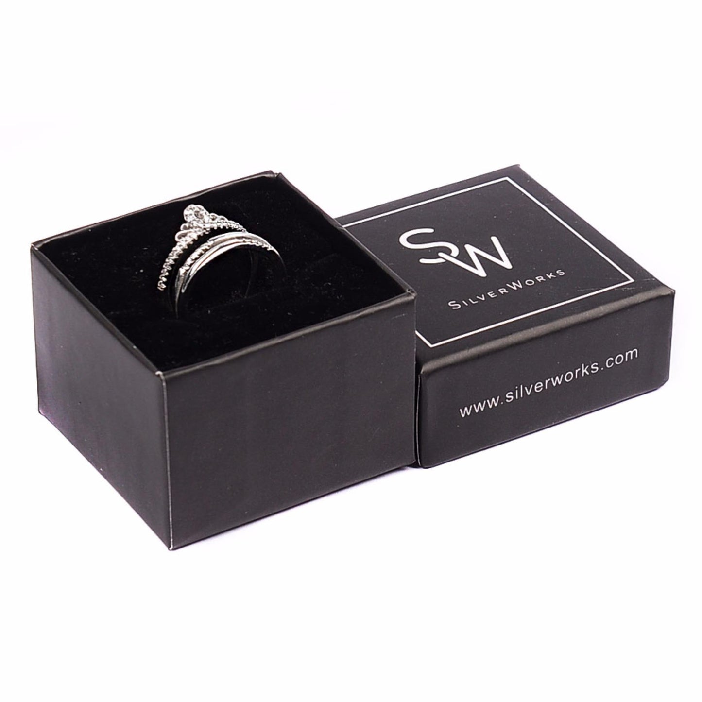Lydia 925 Sterling Silver Crown Adjustable Ring | SilverWorks