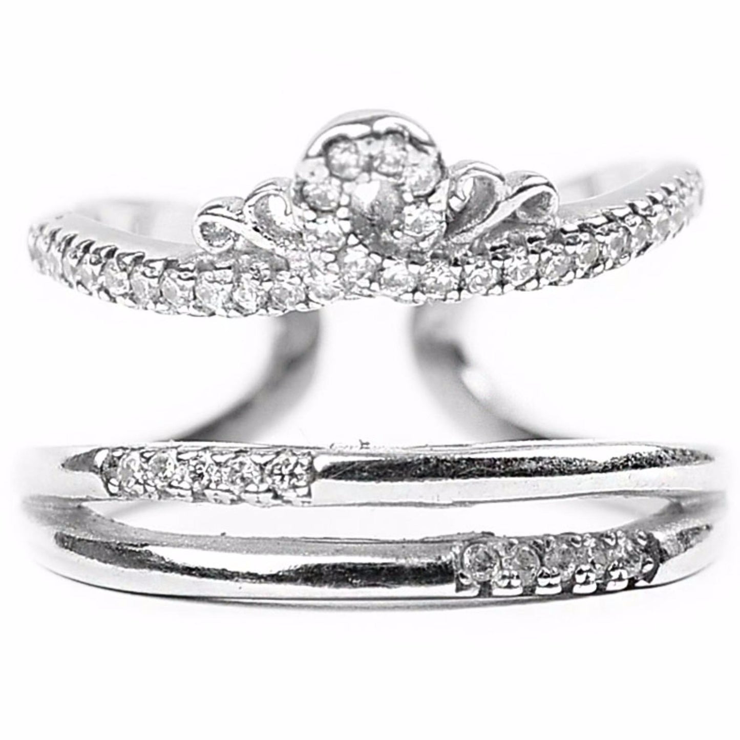 Lydia 925 Sterling Silver Crown Adjustable Ring | SilverWorks
