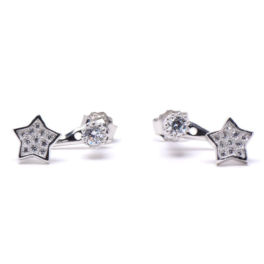 Silverworks Dangling Zirconia Star Earrings E6651