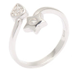 Silverworks Heart and Star Design Adjustable Ring R6173 - Fashion Jewellery for Women