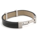 
                      
                        H Bar Black Leatherette Stainless Steel Bracelet | SilverWorks
                      
                    
