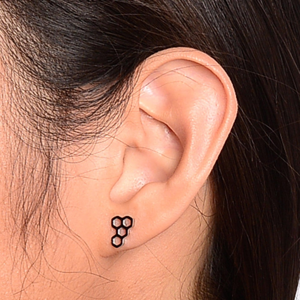 Bea Honeycomb Stainless Steel Jewelry Set SilverWorks bea-honeycomb-stainless-steel-jewelry-set-silverworks