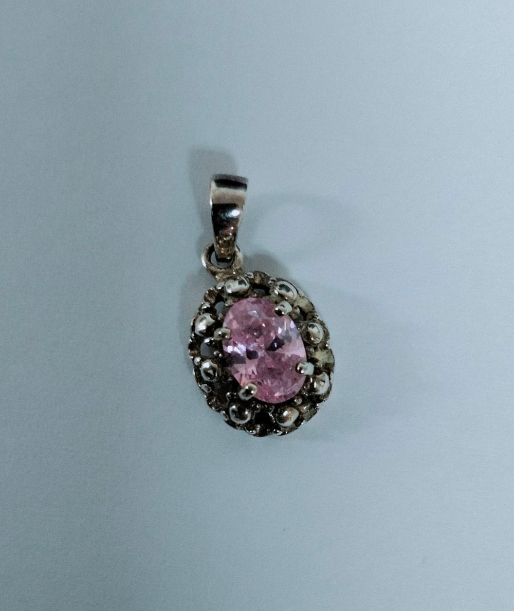C4315 PENDANT W/OLIVE,PINK,RUBY AND WHT OVAL CZ