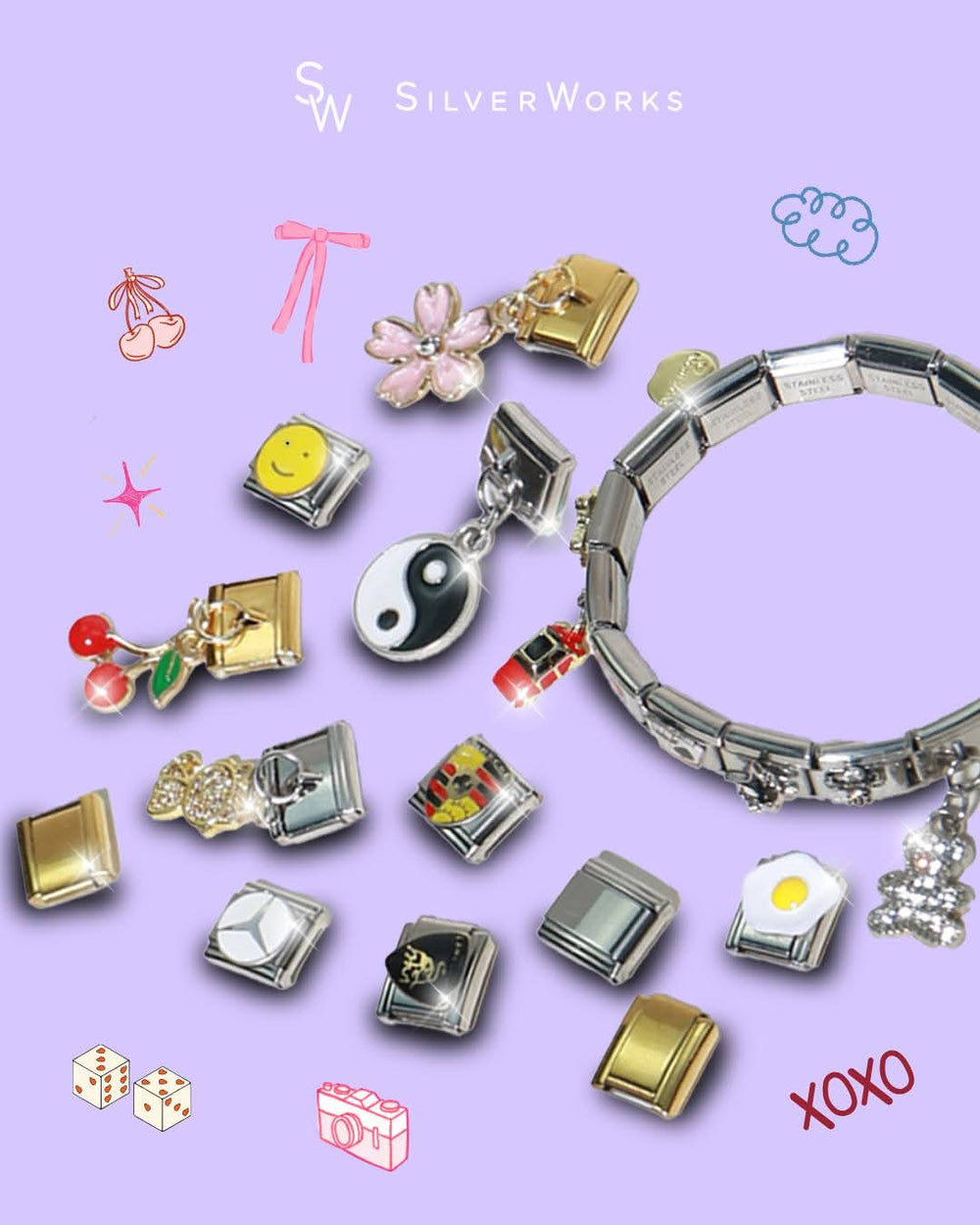 Symbols Charms for Stainless Steel Italian Bracelet
