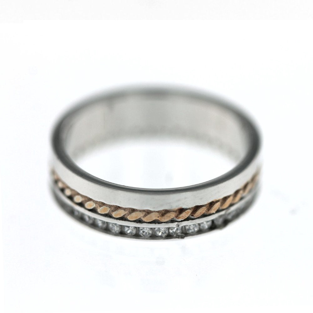 
                      
                        Ciara Two Tone 925 Sterling Silver Wedding Band Ring | SilverWorks
                      
                    
