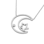 Open Moon and Small Star Earrings and Necklace Set Stainless Steel Hypoallergenic Jewelry Set Philippines | Silverworks