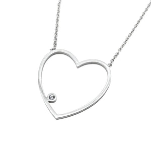 Thin Open Heart Earrings and Necklace Set Stainless Steel Hypoallergenic Jewelry Set Philippines | Silverworks