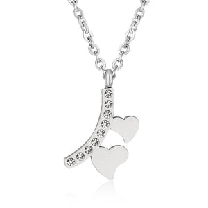 
                
                    Load image into Gallery viewer, 2 Heart Pendant Stainless Steel Necklace Philippines | Silverworks
                
            