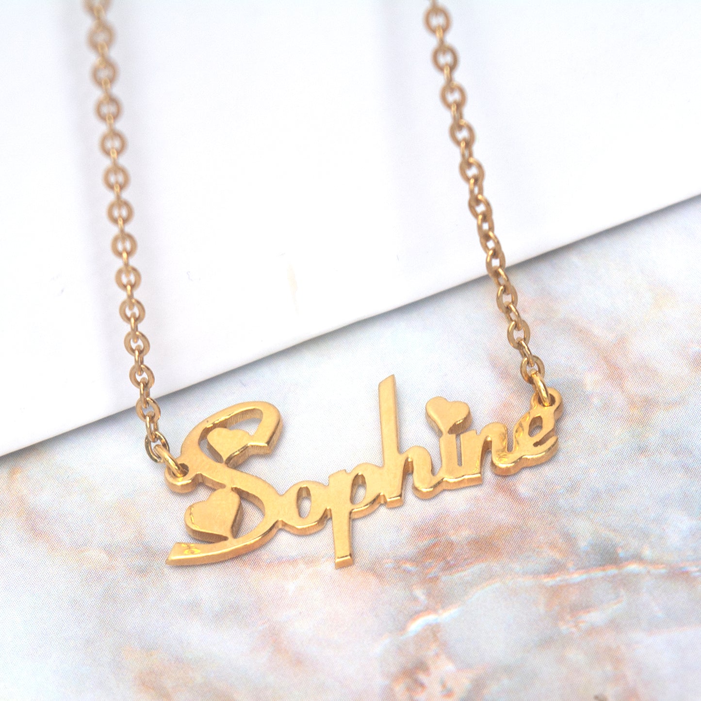 Heart Script Personalized Name Necklace | SilverWorks