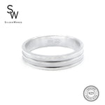 Silverworks R5443 Double Rail Design Band Ring