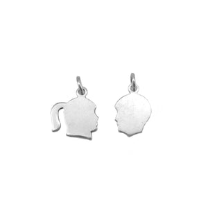 Boy and Girl Polished925 Sterling Silver Engravable Pendant Necklace Philippines | Silverworks