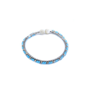 
                
                    Load image into Gallery viewer, Bangle with Blue and Pink Beads 925 Sterling Silver Bangle Bracelet Philippines | Silverworks
                
            