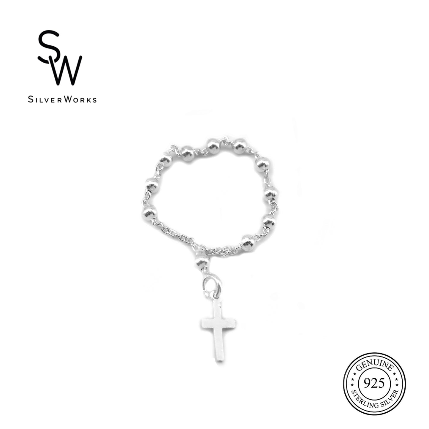 Messiah Rosary 925 Sterling Silver Ring | SilverWorks