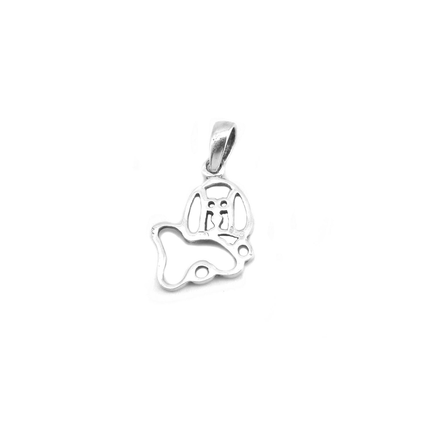 Olsen Open Dog Puppy 925 Sterling Silver Pendant | SilverWorks