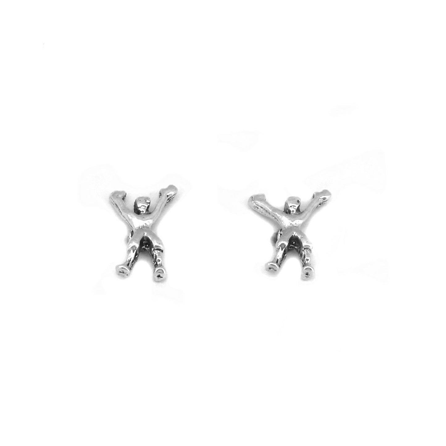 Stevie Standing Man 925 Sterling Silver Stud Earrings | SilverWorks