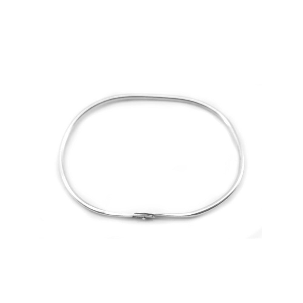 Polished Oval 925 Sterling Silver Bangle Philippines | Silverworks