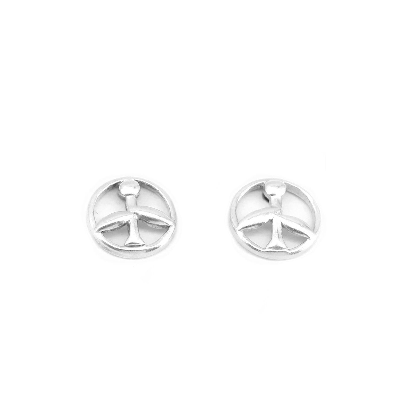 Rumi Round Leaves 925 Sterling Silver Stud Earrings | SilverWorks