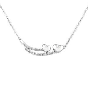 Linked Heart with Bar 925 Sterling Silver Necklace Philippines | Silverworks