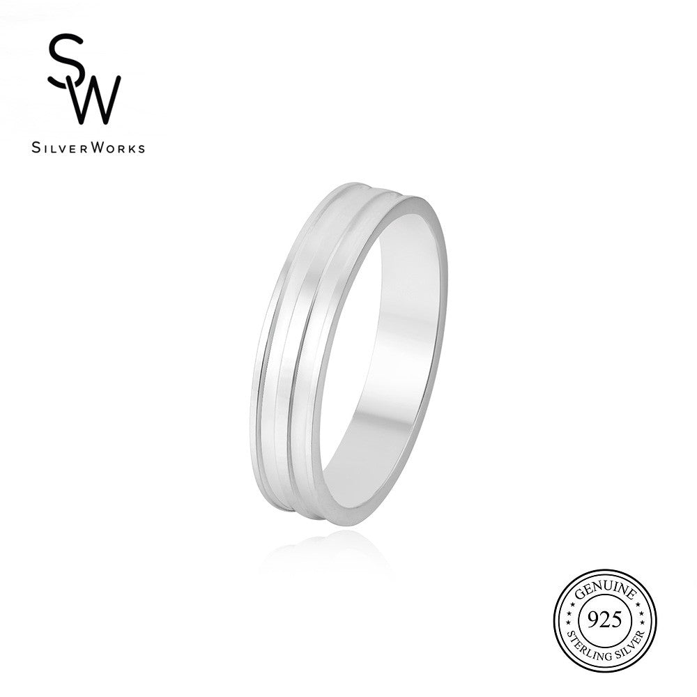 Silverworks R5443 Double Rail Design Band Ring