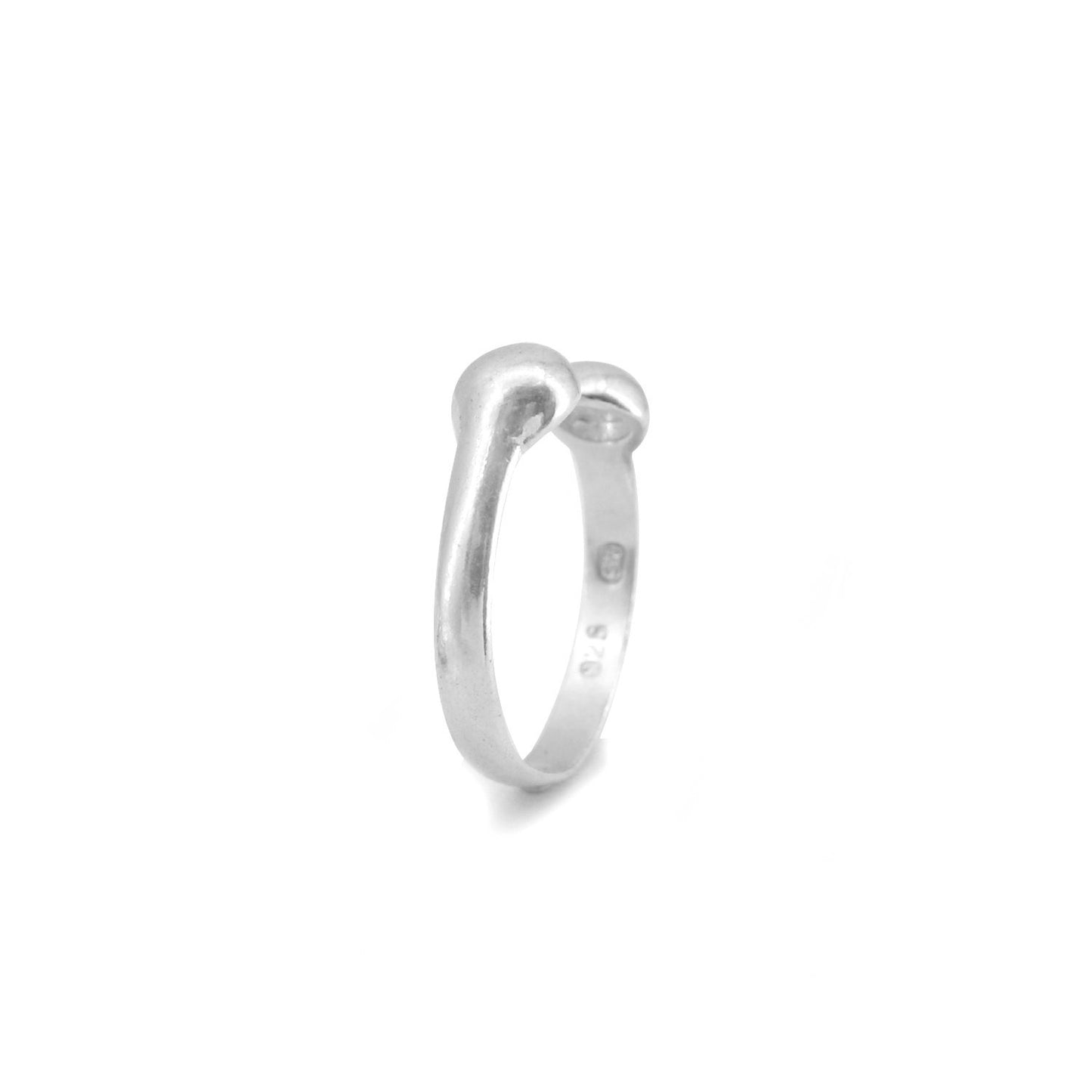 Bristol Ball End 925 Sterling Silver Open Ring | SilverWorks