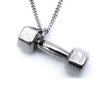 Barbell in Curb Chain Necklace