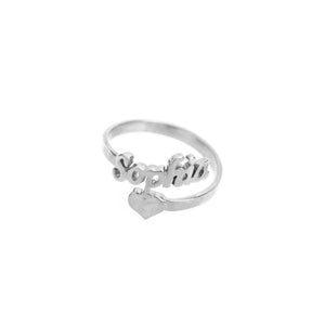 
                
                    Load image into Gallery viewer, Adjustable Name Ring with Heart PR4-X / PR4
                
            