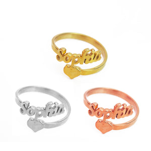 Adjustable Name Ring with Heart PR4-X / PR4