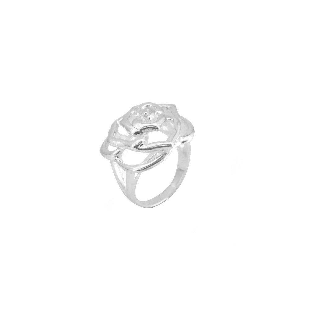 Dory Open Rose 925 Sterling Silver Ring | SilverWorks