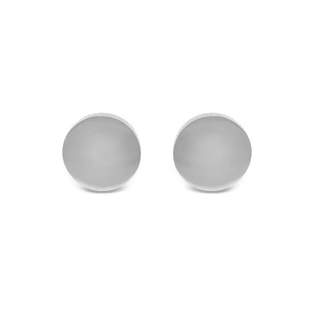 Polished Flat Round Stainless Steel Hypoallergenic Stud Earrings Philippines | Silverworks