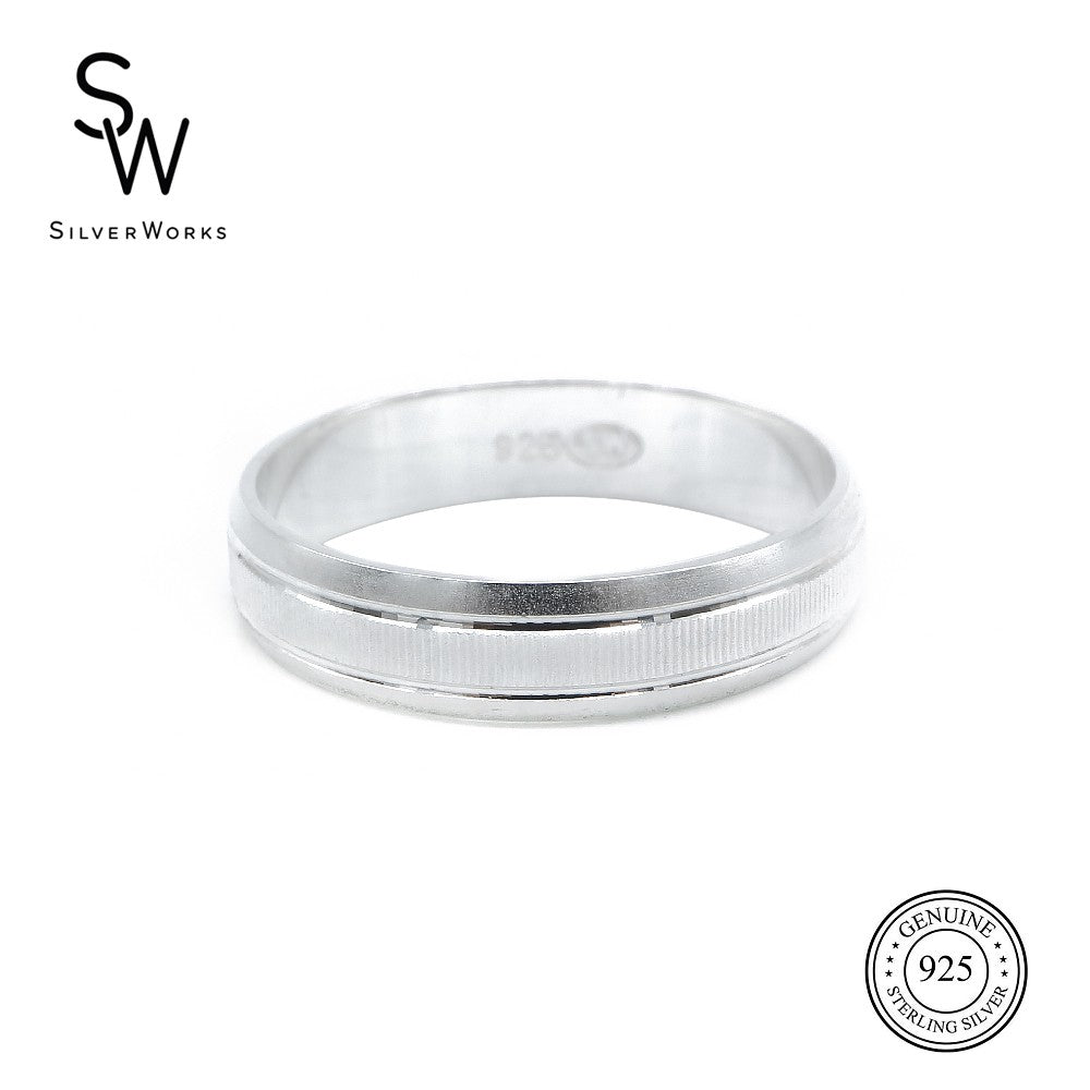 Ellis 925 Sterling Silver Wedding Band Ring | SilverWorks