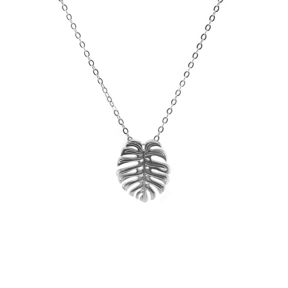 Monstera Leaf Silver Necklace For Women- Plantito & Plantito Collection