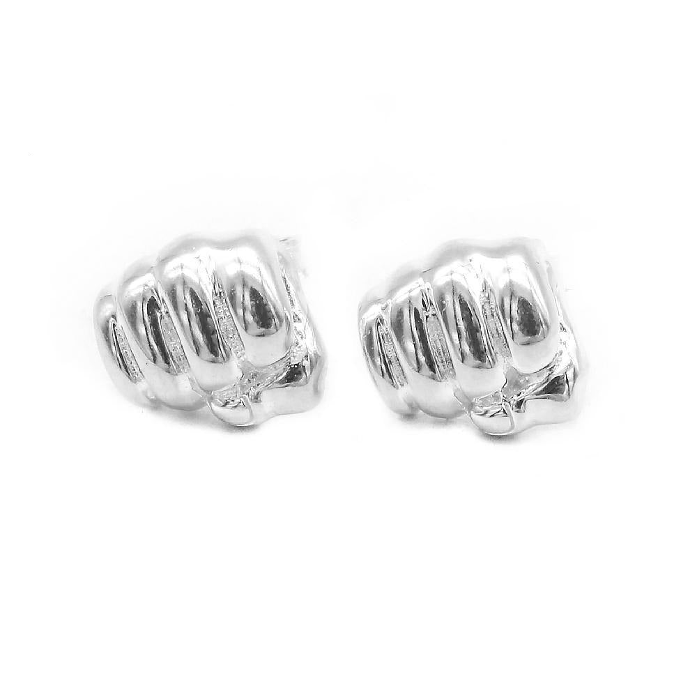 
                
                    Load image into Gallery viewer, Hand Fist 925 Sterling Silver Stud Earrings Philippines | Silverworks
                
            
