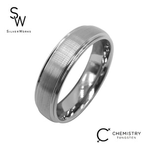 Silverworks Matte Wide Tungsten Ring - Chemistry Tungsten Collectionn T45