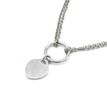 Layered Chain with Flat Heart Pendant Necklace