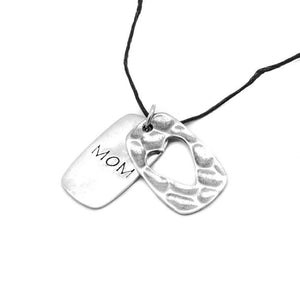 2-in-1 Pendant with Mom and Cut Out Heart in Hemp Silver Necklace Philippines | Silverworks