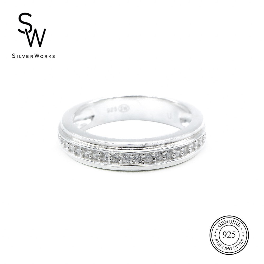 Zoe 925 Sterling Silver Eternity Band Ring | SilverWorks